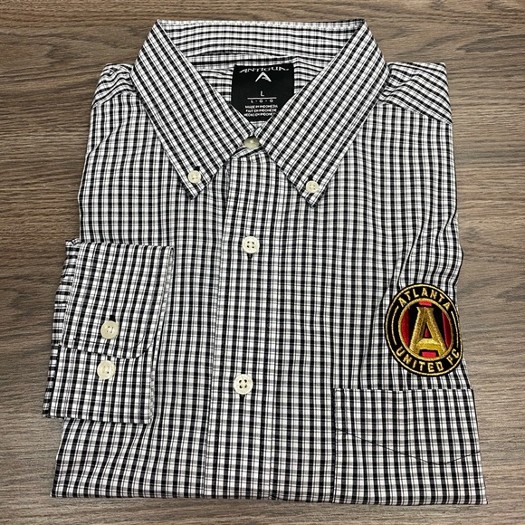 Antigua Black Atlanta United FC Soccer Shirt L - Picture 1 of 4